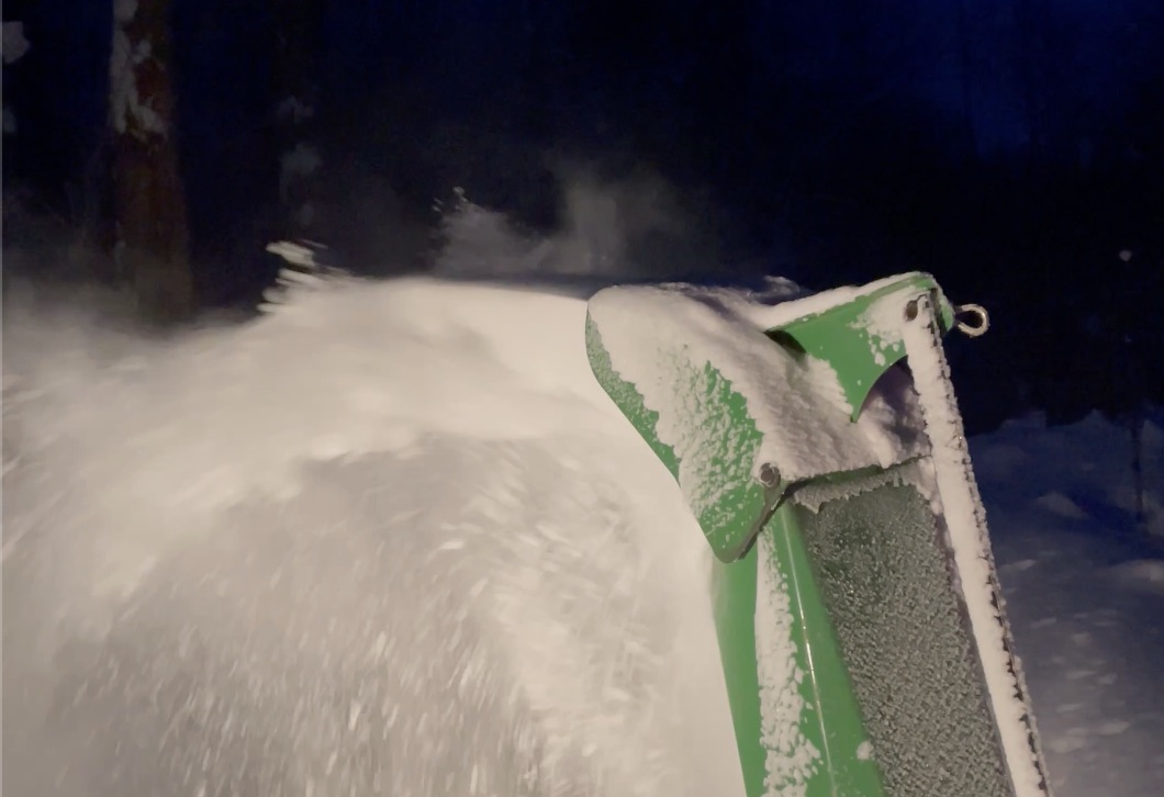 A thumbnail for a video montage of using the snow blower on my road