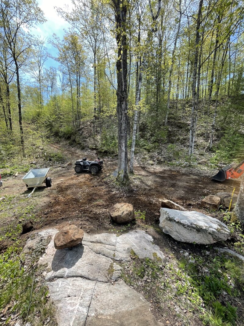 The ATV turnaround created by moving a few rocks with the tractor loader