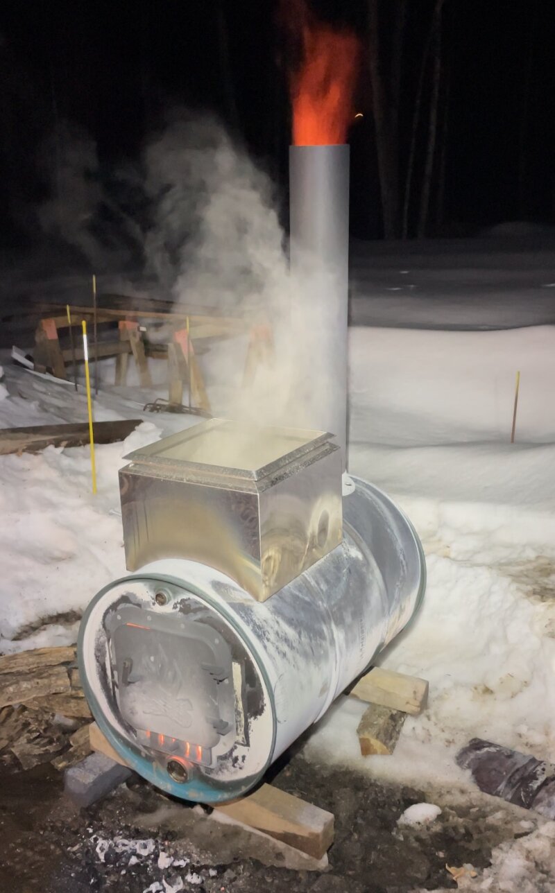 A thumbnail for a video showing the barrel evaporator in action